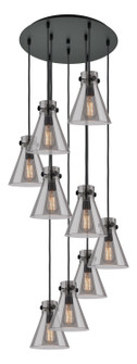 Downtown Urban Nine Light Pendant in Matte Black (405|119-410-1PS-BK-G411-8SM)