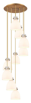 Downtown Urban Nine Light Pendant in Brushed Brass (405|119-410-1PS-BB-G412-8WH)