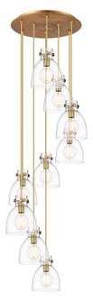 Downtown Urban Nine Light Pendant in Brushed Brass (405|119-410-1PS-BB-G412-8CL)