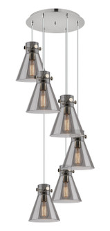 Downtown Urban Six Light Pendant in Polished Nickel (405|116-410-1PS-PN-G411-8SM)