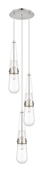 Downtown Urban Three Light Pendant in Polished Nickel (405|113-452-1P-PN-G452-4CL)