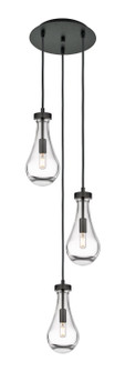 Downtown Urban Three Light Pendant in Matte Black (405|113-451-1P-BK-G451-5CL)