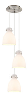 Downtown Urban Three Light Pendant in Brushed Satin Nickel (405|113-410-1PS-SN-G412-8WH)