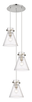 Downtown Urban Three Light Pendant in Polished Nickel (405|113-410-1PS-PN-G411-8CL)