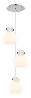 Newton Three Light Pendant in Polished Nickel (405|113-410-1PS-PN-G410-8WH)