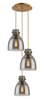 Downtown Urban Three Light Pendant in Brushed Brass (405|113-410-1PS-BB-G412-8SM)