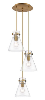 Downtown Urban Three Light Pendant in Brushed Brass (405|113-410-1PS-BB-G411-8CL)