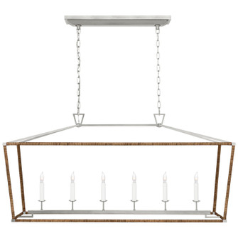 Darlana Wrapped LED Linear Lantern in Polished Nickel and Natural Rattan (268|CHC 5766PN/NRT)