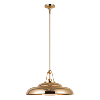 Palmetto One Light Pendant in Polished Brass/Glossy Opal (452|PD344020PBGO)