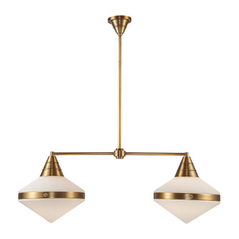 Willard Two Light Linear Pendant in Vintage Brass/Opal Matte Glass (452|LP348241VBOP)