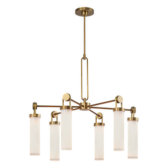 Wynwood Six Light Chandelier in Vintage Brass/Glossy Opal (452|CH355632VBGO)