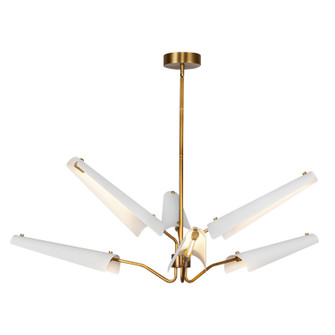 Osorio LED Chandelier in Matte White/Vintage Brass (452|CH347646MWVB)