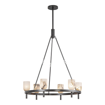 Lucian Six Light Chandelier in Urban Bronze/Alabaster (452|CH338632UBAR)