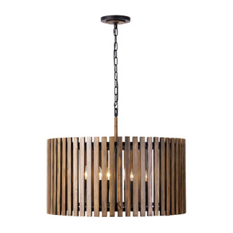 Suratto Eight Light Pendant in Matte Black/Medium Walnut (137|387P08MBW)