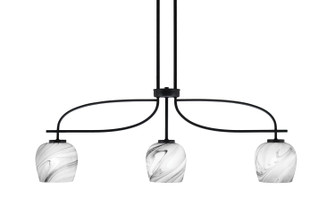 Cavella Three Light Island Pendant in Matte Black (200|3936-MB-4819)