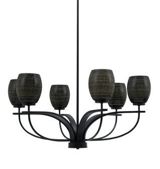 Cavella Six Light Chandelier in Matte Black (200|3906-MB-4029)