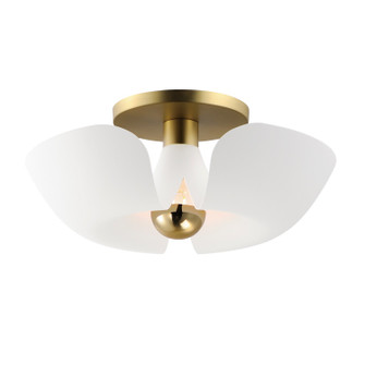 Poppy LED Flush Mount in White/Satin Brass (16|11399WTSBR)