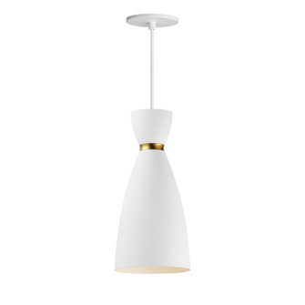 Carillon One Light Mini Pendant in White/Satin Brass (16|11301WTSBR)