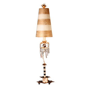 Birdland One Light Buffet Lamp in Black and putty striped w/ gold leaf and crystal clusters (175|TA1057)