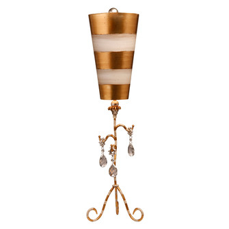 Tivoli One Light Table Lamp in Cream and Gold striped w/ teardrop crystals (175|TA1038)