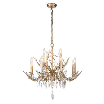 Flambeau 12 Light Chandelier in Silver w/ Antique Glaze (175|CH6154-12)