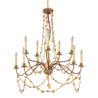 Mosaic Ten Light Chandelier in Gold Leaf (175|CH1158-10)