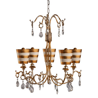 Tivoli Five Light Chandelier in Cream Patina w/Gold and Silver (175|CH1038-G)