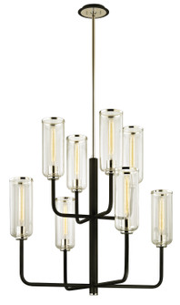 Aeon Eight Light Chandelier in Textured Black & Polish Nickel (67|F6278-TBK/PN)