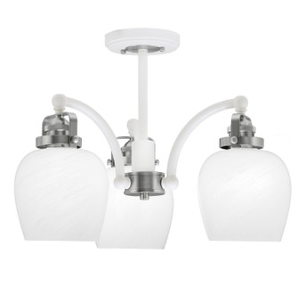Easton Three Light Semi-Flush Mount in White & Brushed Nickel (200|1947-WHBN-4811)