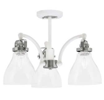 Easton Three Light Semi-Flush Mount in White & Brushed Nickel (200|1947-WHBN-4760)
