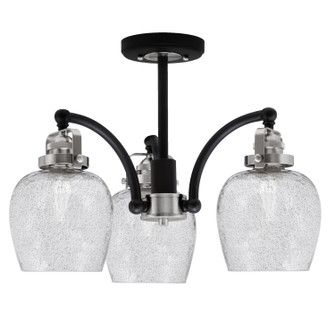 Easton Three Light Semi-Flush Mount in Matte Black & Brushed Nickel (200|1947-MBBN-4812)