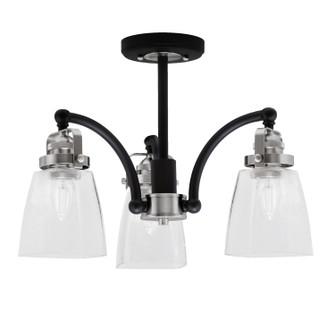 Easton Three Light Semi-Flush Mount in Matte Black & Brushed Nickel (200|1947-MBBN-461)