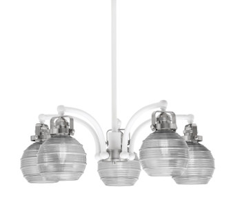 Easton Five Light Chandelier in White & Brushed Nickel (200|1945-WHBN-5110)