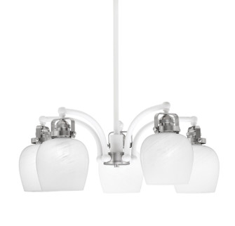 Easton Five Light Chandelier in White & Brushed Nickel (200|1945-WHBN-4811)
