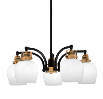 Easton Five Light Chandelier in Matte Black & Brass (200|1945-MBBR-4811)
