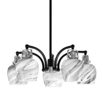 Easton Five Light Chandelier in Matte Black & Brushed Nickel (200|1945-MBBN-4819)