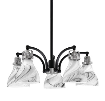 Easton Five Light Chandelier in Matte Black & Brushed Nickel (200|1945-MBBN-4769)