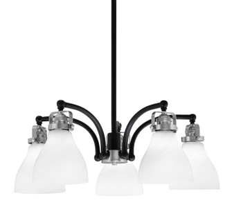 Easton Five Light Chandelier in Matte Black & Brushed Nickel (200|1945-MBBN-4761)