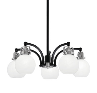 Easton Five Light Chandelier in Matte Black & Brushed Nickel (200|1945-MBBN-4101)