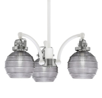 Easton Three Light Chandelier in White & Brushed Nickel (200|1943-WHBN-5112)