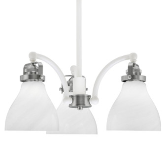 Easton Three Light Chandelier in White & Brushed Nickel (200|1943-WHBN-4761)