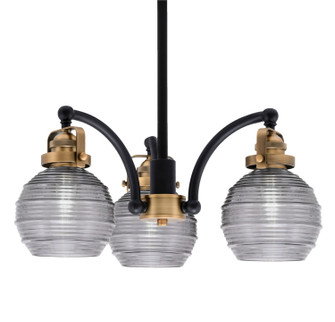 Easton Three Light Chandelier in Matte Black & Brass (200|1943-MBBR-5112)