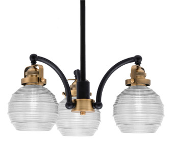 Easton Three Light Chandelier in Matte Black & Brass (200|1943-MBBR-5110)