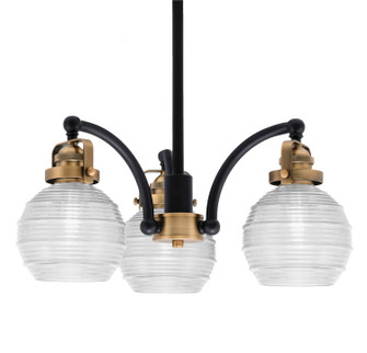 Easton Three Light Chandelier in Matte Black & Brass (200|1943-MBBR-5110)