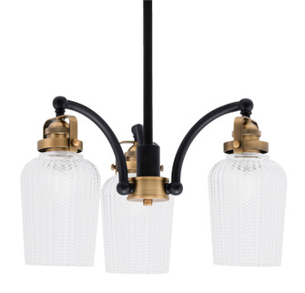 Easton Three Light Chandelier in Matte Black & Brass (200|1943-MBBR-4250)