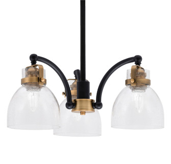 Easton Three Light Chandelier in Matte Black & Brass (200|1943-MBBR-4110)