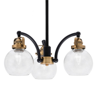 Easton Three Light Chandelier in Matte Black & Brass (200|1943-MBBR-4100)