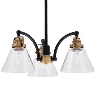 Easton Three Light Chandelier in Matte Black & Brass (200|1943-MBBR-302)