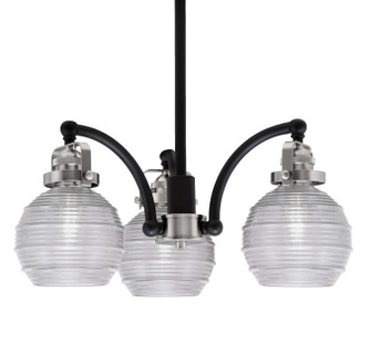 Easton Three Light Chandelier in Matte Black & Brushed Nickel (200|1943-MBBN-5110)