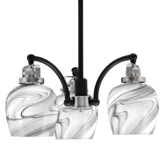 Easton Three Light Chandelier in Matte Black & Brushed Nickel (200|1943-MBBN-4819)